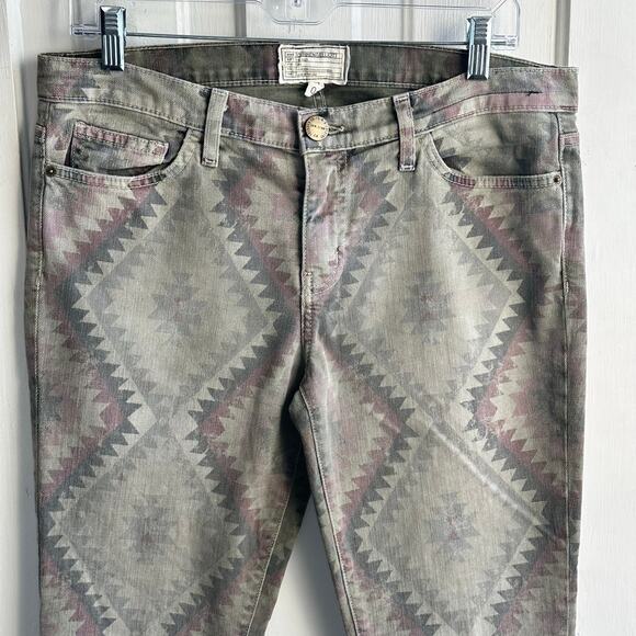 Current Elliott The Stiletto Army Green Navajo Jeans Pant - Picture 3 of 9